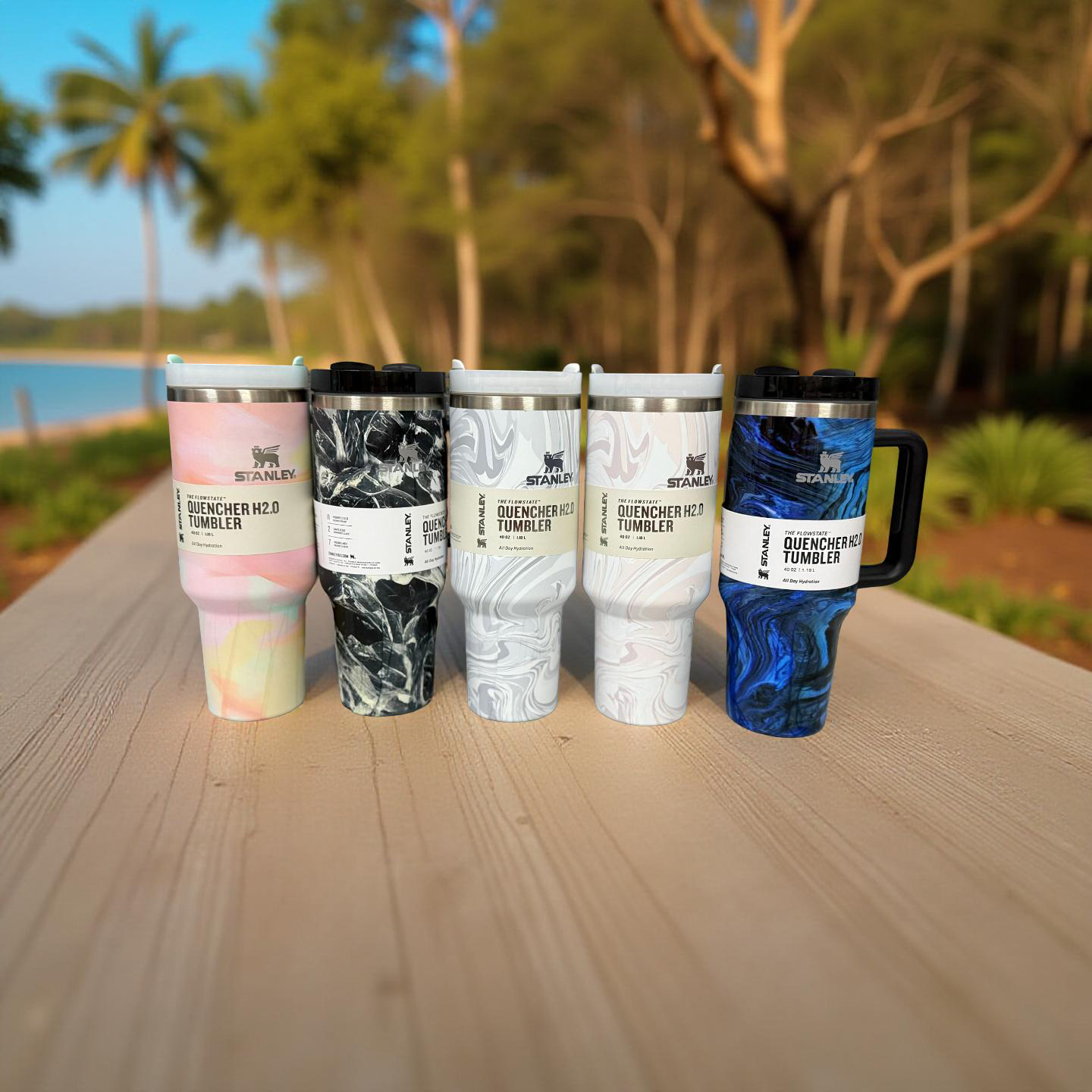 Marble Print Stanley Quencher H2.0 | 1.18L | Insulated Tumbler